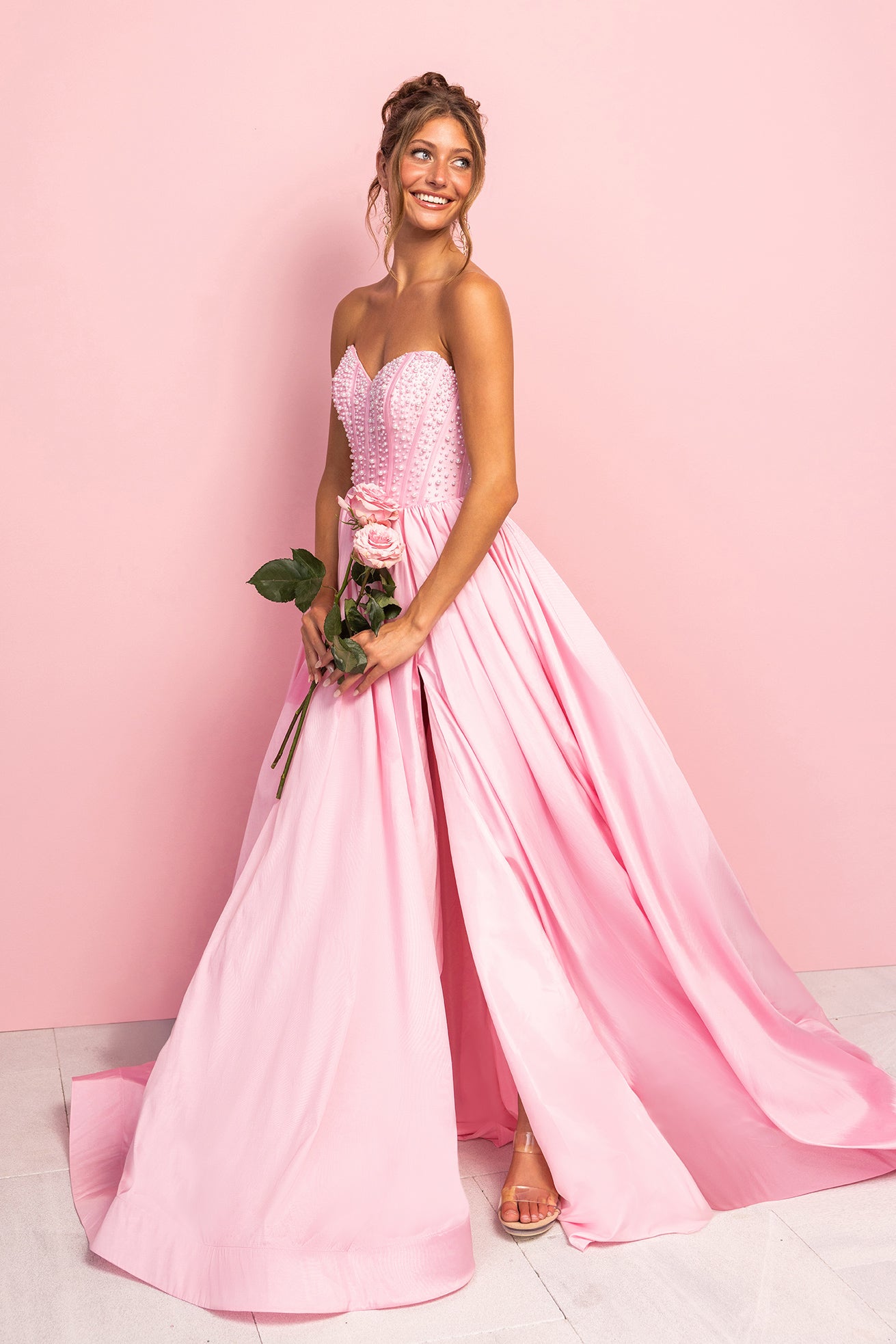 Portia and Scarlett Strapless A-Line Beaded Prom Dress XO178