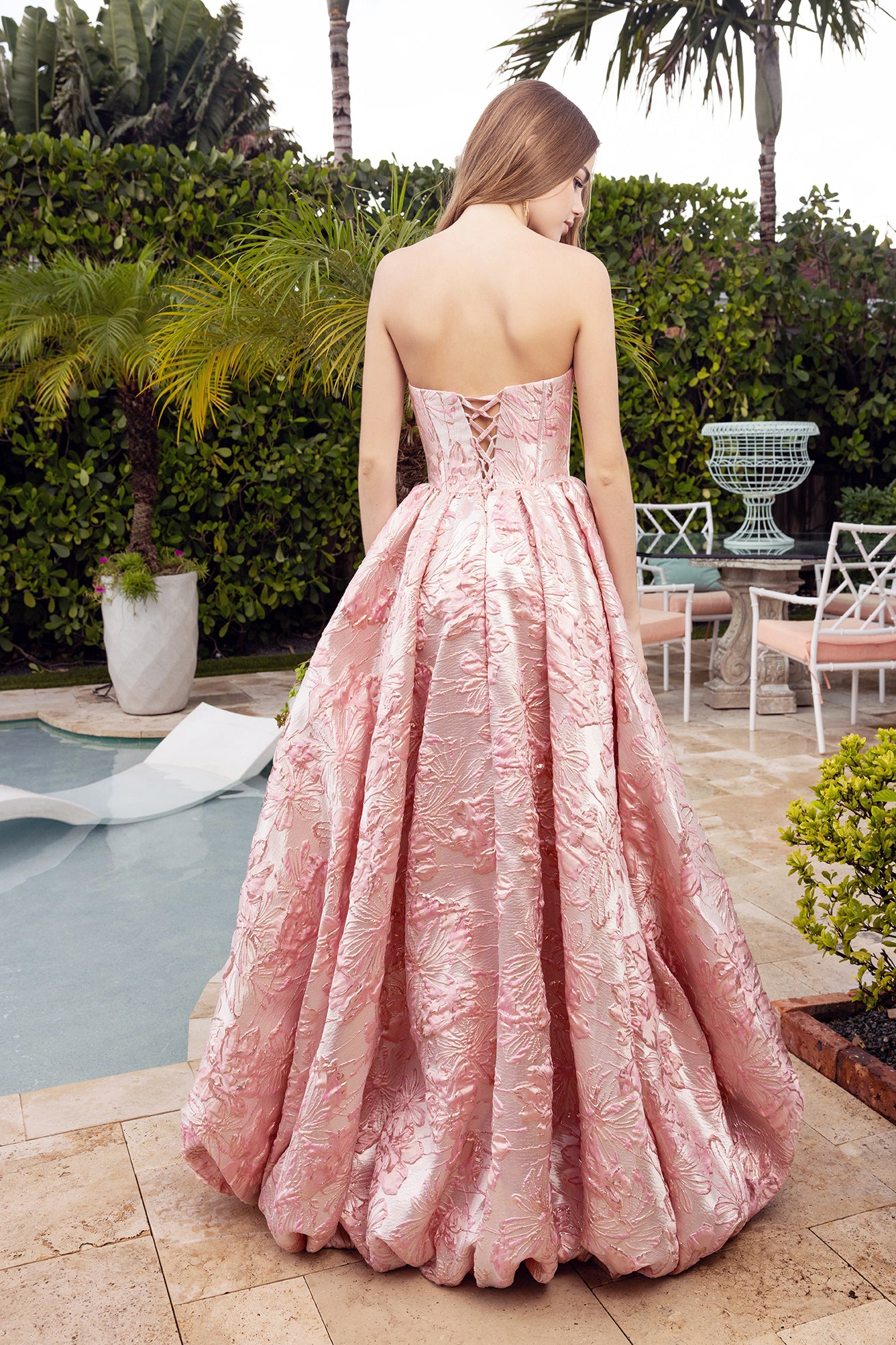 Portia and Scarlett Floral Corset A-Line Prom Dress XO180