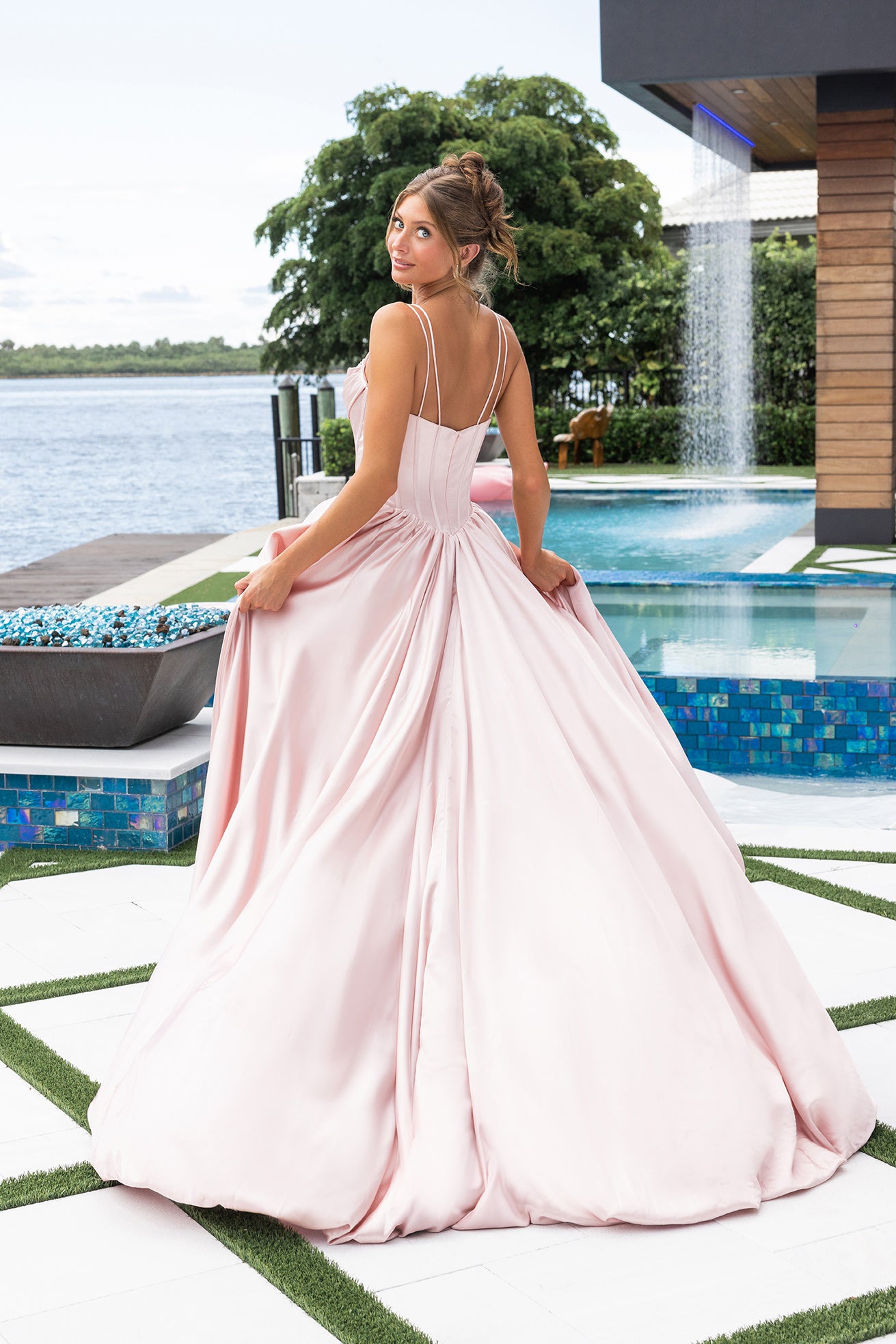 Portia and Scarlett Corset High-Low Prom Dress XO182