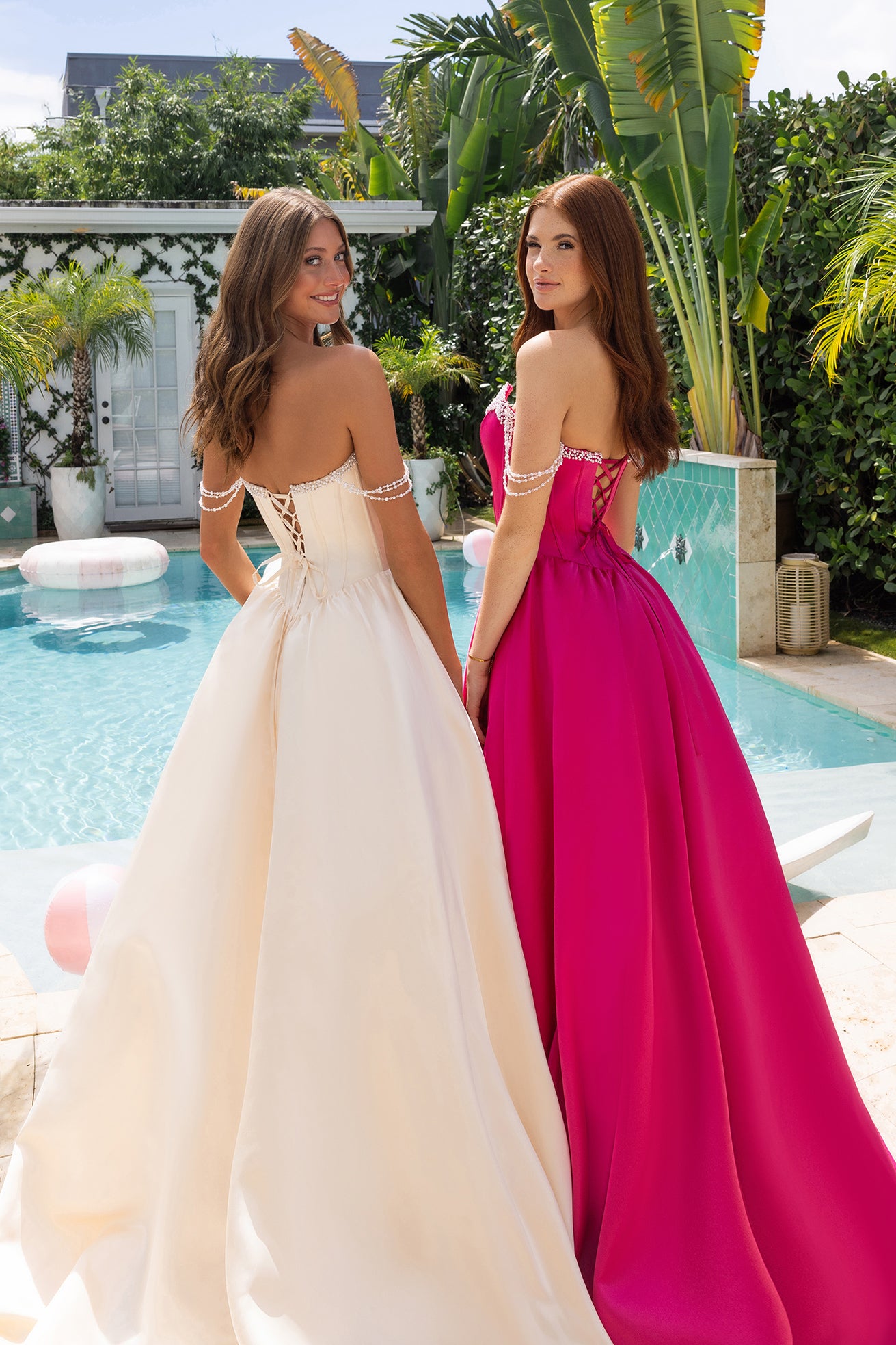Portia and Scarlett Pearl Corset Ball Gown Prom Dress XO187
