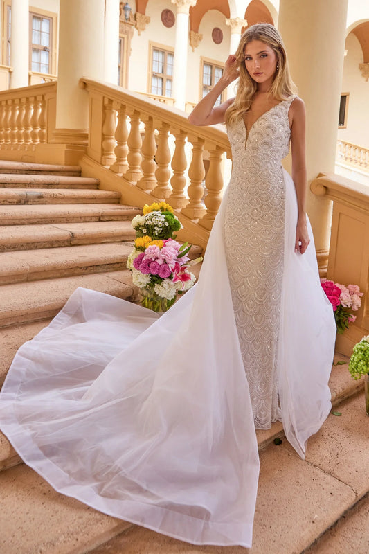Ava Presley 47224 - Beaded Bridal Gown with Overskirt