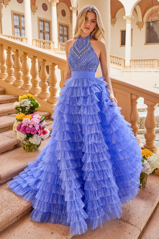 Ava Presley 47258 - Beaded Bodice Tiered Ball Gown