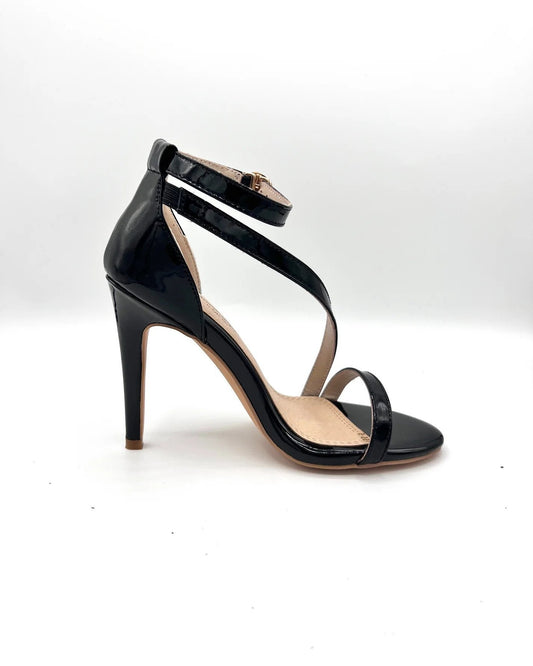 Crossover Strap Heel- Onyx